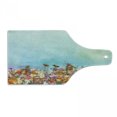 thumbnail image 1 of Flower Cutting Board, Several Kind of Flower Beds in Sun Summer Season Aquarelle Technique Design Print, Tempered Glass Cutting and Serving Board, Wine Bottle Shape, Multicolor, by Ambesonne, 1 of 1
