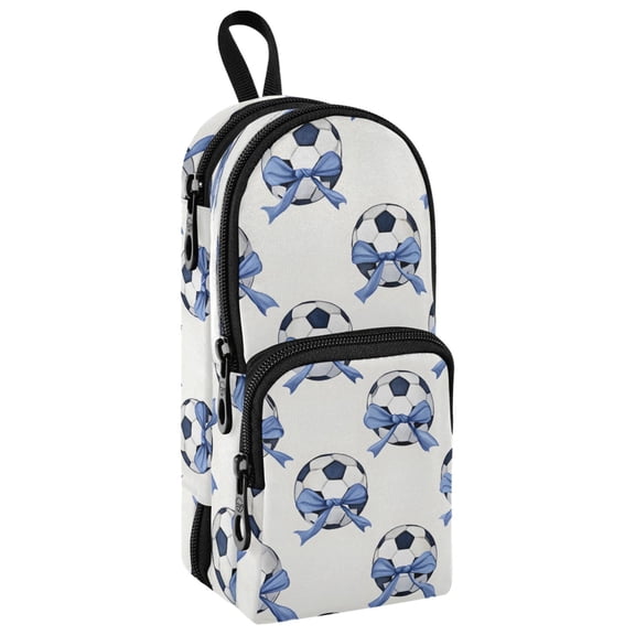 ALAZA Soccer with Bows Pencil Case Pen Pouch Stationery Organizer Bag