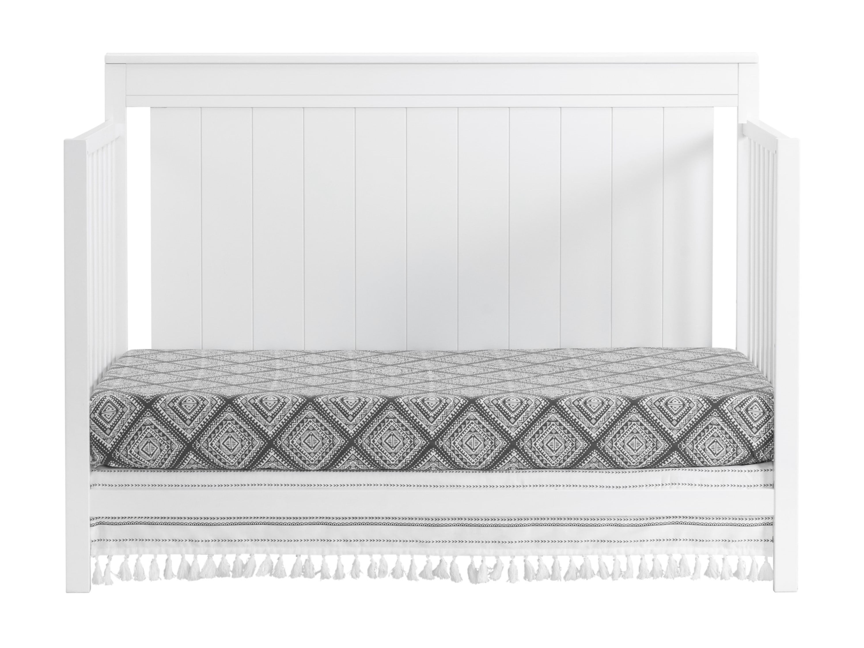 Oxford Baby Lazio 4-in-1 Convertible Crib, Snow White, GREENGUARD Gold Certified, Wooden Crib