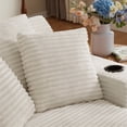thumbnail image 5 of Leumius Oversized Chaise Lounge Chair Indoor,Cloud Plush Corduroy Upholstered Sofa Bed with Cupholders,Deep Seat Boneless Sofa with Pillows for Living Room Bedroom, No Assembly Required,White, 5 of 9