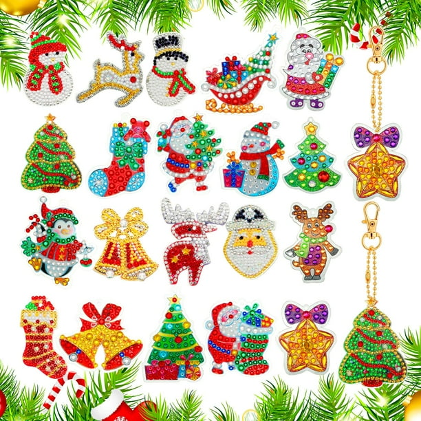 Art Craft Kit Chuangdi, 20 piezas de adornos navideños con diamantes