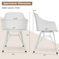 thumbnail image 4 of Costway Set of 2 Dining Chair Modern Molded Shell Plastic Seat Metal Frame White, 4 of 11
