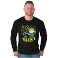 thumbnail image 4 of Let Your Hustle Do The Talkin Cartoon Men's Long Sleeve Tee T Shirt Brisco Brands S, 4 of 6