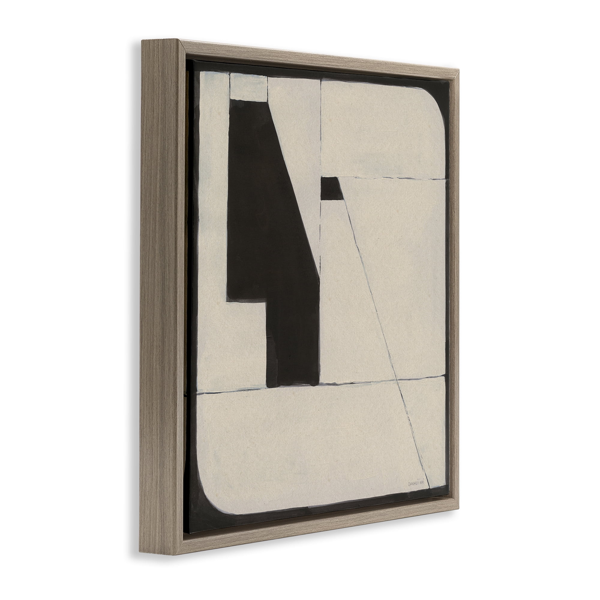 Stupell Industries Someday Soon Composition Abstract Painting Brown Floater Framed Canvas Art Print Wall Art, 18 x 18