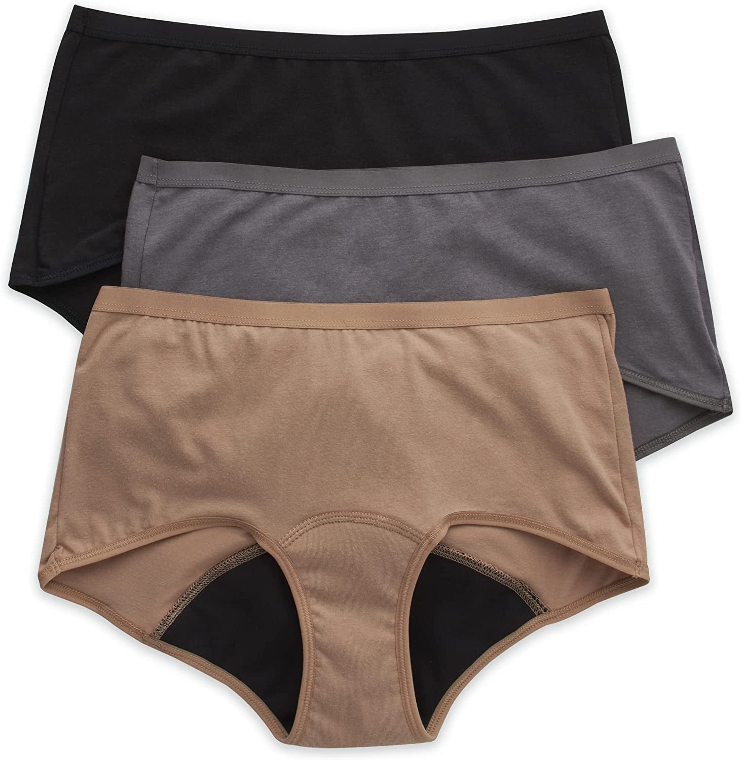 Hanes Women's Comfort, Period. Boy Shorts Panties, Postpartum and