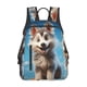 thumbnail image 1 of Disketp Blue Sky Cute Wolf Mochila Ligera e Impermeable, Mochila de Día Resistente para Viajes, Senderismo y Uso Diario para Hombre y Mujer, 1 of 7