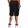 thumbnail image 6 of Outfmvch Cargo Pants For Men Mens Shorts Male Summer Straight Solid Cargo Pant Elastic Waist Zipper Fly Pocket Shorts Cropped Pants Long Johns For Men Black L, 6 of 6