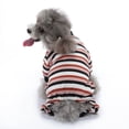 thumbnail image 3 of Perrito cuadrúpedo cuello alto camisa a rayas de colores suave pijama de cachorro, 3 of 5