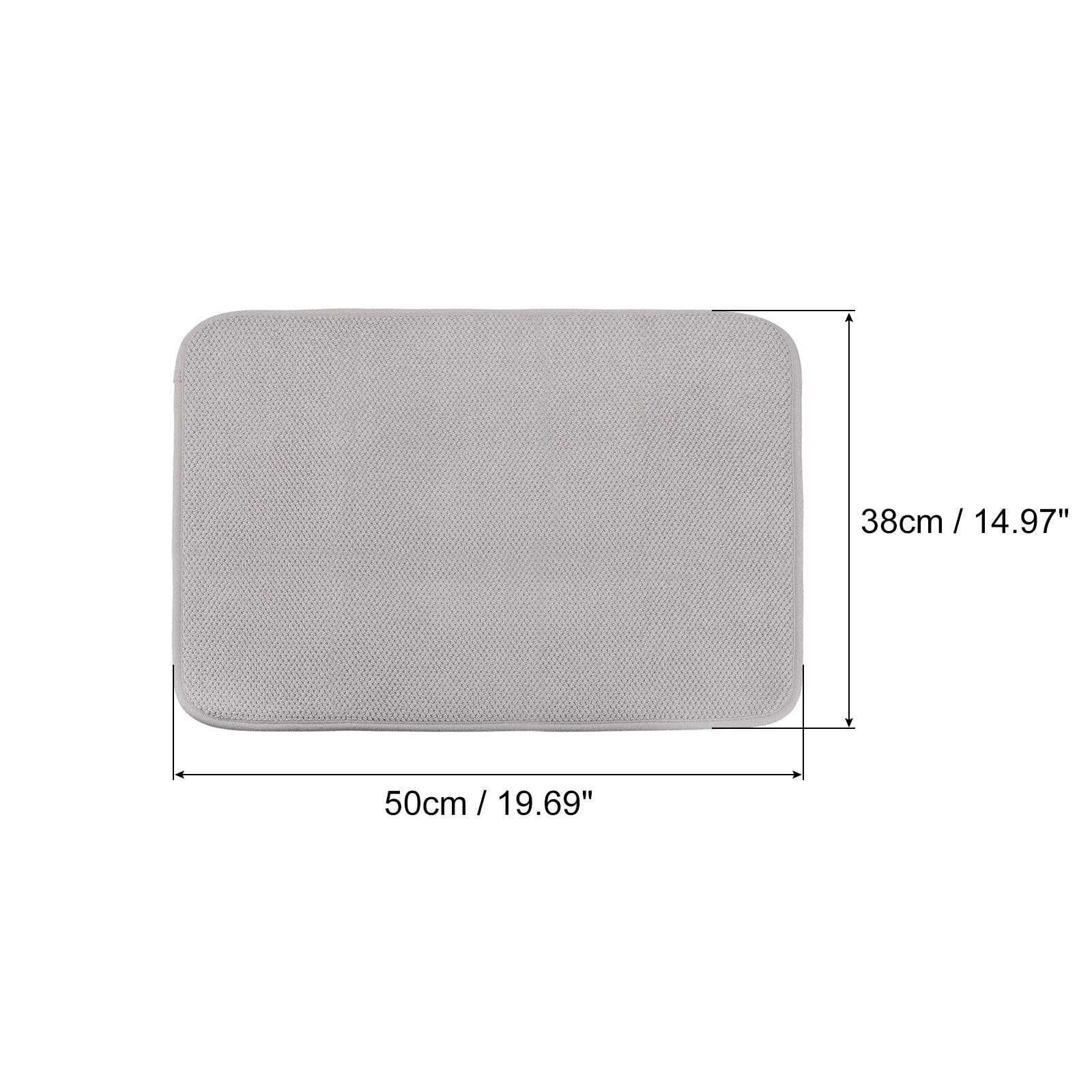 Unique Bargains Silicone Dish Drying Mat for Kitchen Table Pad Gray 19.69" x 14.97"