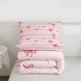 thumbnail image 5 of Erosebridal Dreamy Princess Style Kawaii Bowknot Queen Comforter Set For Bows Lovers,Kawaii Bowknots Bow Tie Bedding Comforter Set,Pink Red, Reversible 3-Piece, 5 of 7