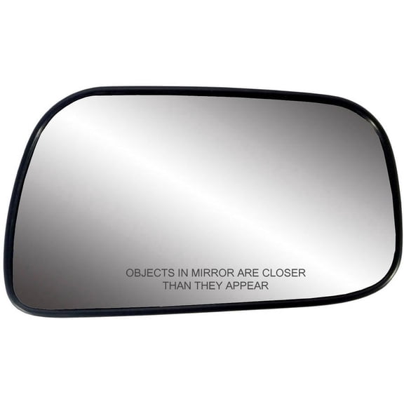30126 - Fit System Passenger Side Heated Mirror Glass w/ backing plate, Toyota Camry Sedan 92-01, 4 1/ 4" x 7 1/ 4" x 7" US Built