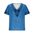 thumbnail image 4 of Taqqpue Mens Linen Shirt Solid Color V Neck Short Sleeve Blouse Tops Casual Embroidered Plus Size Beach T Shirts, 4 of 6