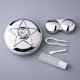 thumbnail image 5 of Bonito estuche para gafas de contacto, caja para lentillas portátil de viaje, contenedor, soporte para lentes de estrella con espejo (oro rosa/oro/plata), 3 uds., 5 of 5
