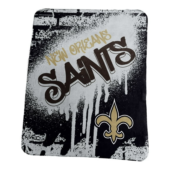Logo Brands New Orleans Saints 50" x 60" Classic Graffiti Fleece Throw Blanket