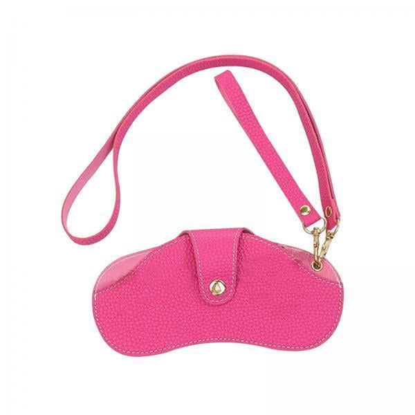 Estuche para gafas,Estuche para gafas de cuero PU con correa para la muñeca,Bolsa para gafas de sol portátil de moda para mujeres y hombres,Bolsa para gafas Organizador de transporte para