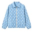 thumbnail image 4 of Tqcoqu Women's Polka Dot Zip Up Jacket, Lapel Collar Bubble Sleeve Loose Lightweight Windbreaker Casual Outerwear,Women's,Size M-XXXL, 4 of 8