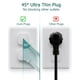 thumbnail image 5 of Power Strip BSRDyb, enchufe plano de 5 pies y 6 enchufes, soporte de pared, blanco, 5 of 8