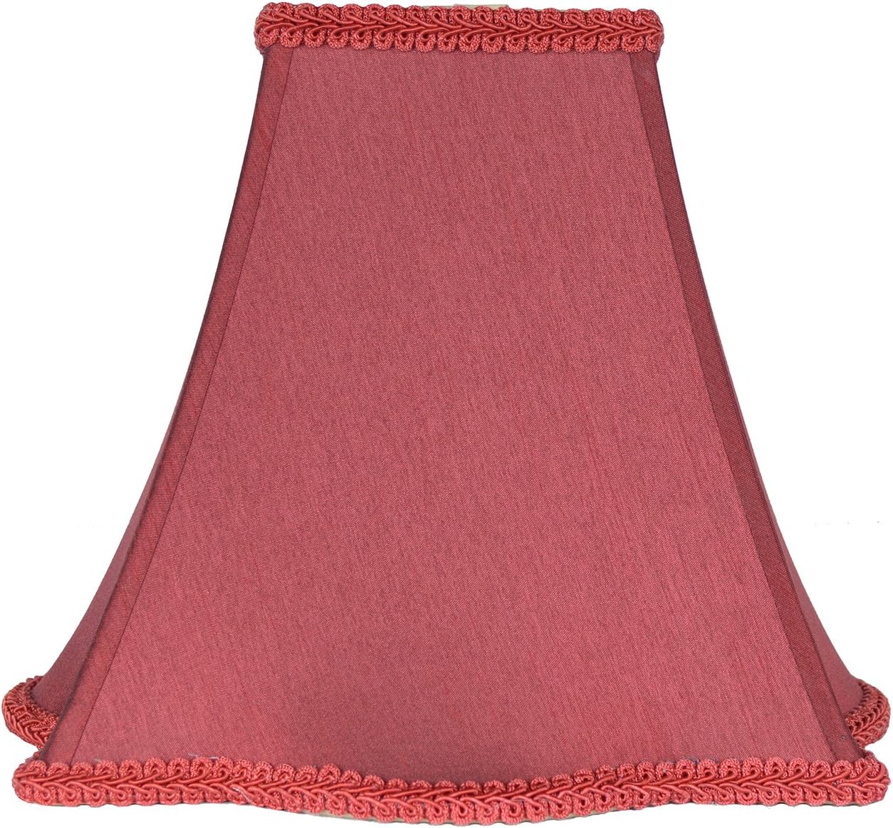 Urbanest Softback Faux Silk Scalloped Bell Drum Lampshade – 5" Top x 12" Bottom x 10" Slant Height – Burgundy Tone – Spider Fitter- 1 Piece