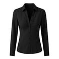 thumbnail image 5 of StSilkitty Button down Shirts for Women Solid Color Long Sleeve Collared Blouses Lightweight Dressy Casual Tops, 5 of 6