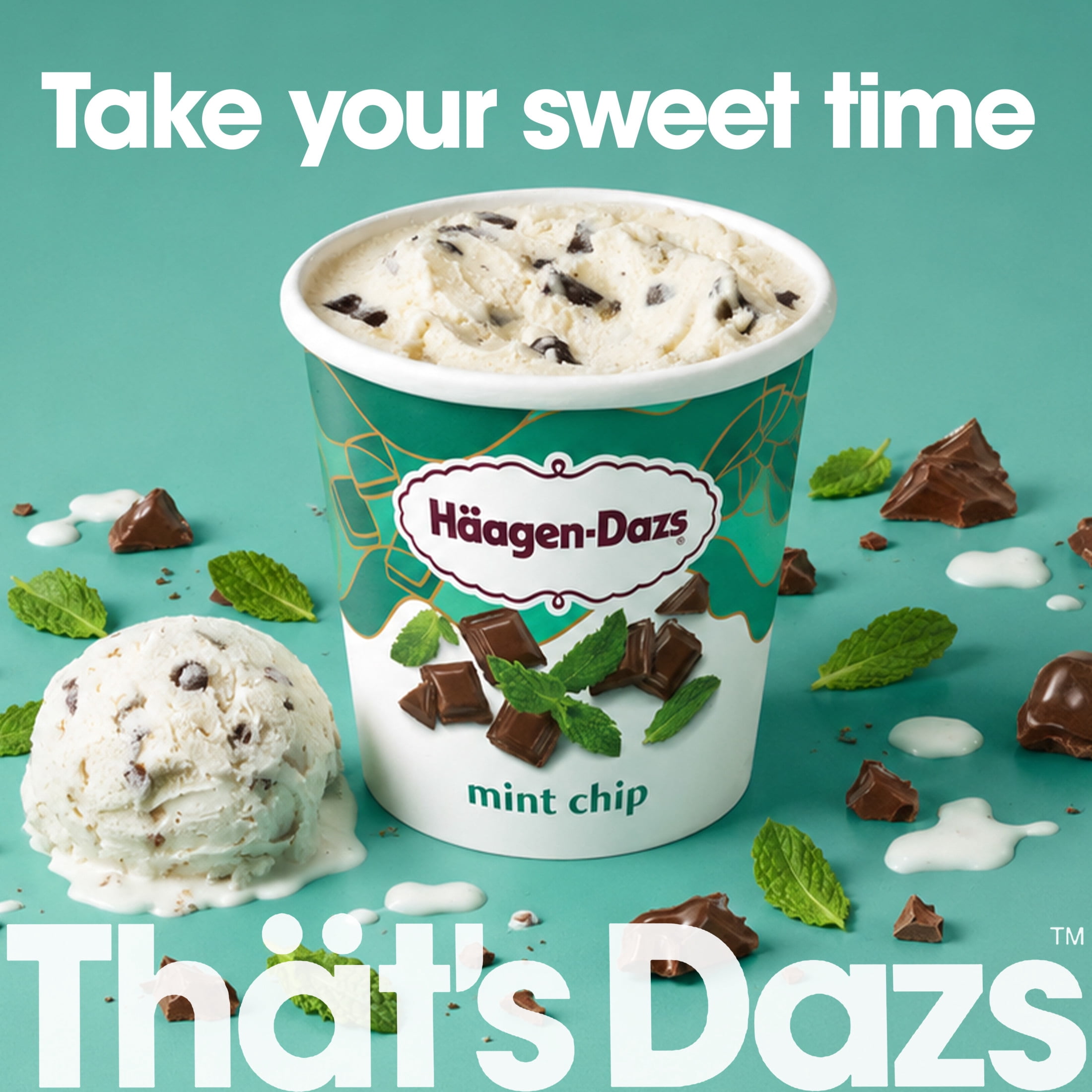 Haagen Dazs Mint Chip Ice Cream, Gluten Free, Kosher, 14 oz
