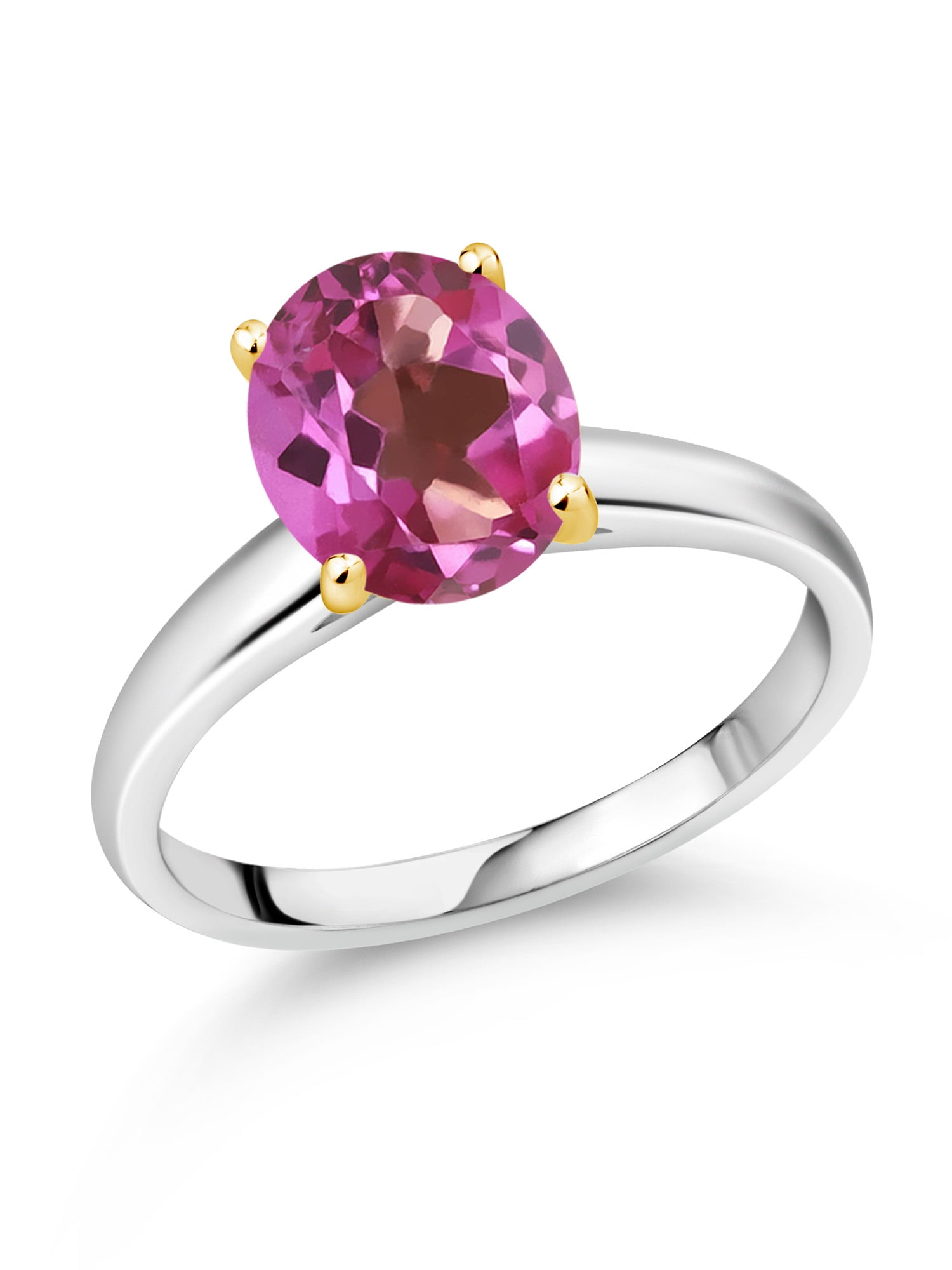 4.50Ct Oval Pink Ruby Diamond Engagement Halo Women/'s Ring 14K White Gold Finish
