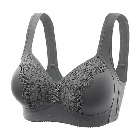 

BUIgtTklOP Bras for Women Woman S Solid Color Comfortable Hollow Out Perspective Bra Underwear No Rims Gray M