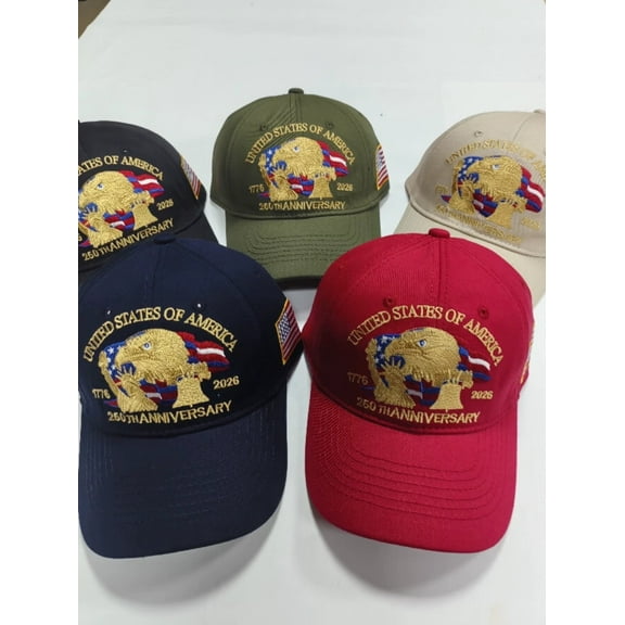 United States 250th Anniversary Hat 2026 Adjustable Patriotic Bald Eagle Embroidery Baseball Cap for Men Women