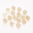 thumbnail image 2 of 6 pendientes de latón con forma de flor, chapados en oro de 18 quilates., 2 of 2