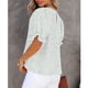 thumbnail image 3 of Estrela Camiseta casual de verano con estampado floral para mujer, manga corta, cuello redondo, para uso diario, color verde XL, 3 of 4