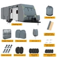 thumbnail image 2 of Ataucjin Upgraded Travel Trailer Cover 24-27FT,7 Layers top RV Travel Trailer Cover Fits Motorhome,Horse Trailer Cover Extra Windproof Straps&Waterproof Snowproof Camper Cover, 2 of 6