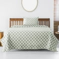 thumbnail image 6 of Lux Decor Twin-XL Bed Sheet Set 3 Piece, Soft Microfiber, Deep Pockets - Quatrefoil Pattern, 1 Fitted & 1 Flat Sheet, 1 Pillowcase, Taupe, 6 of 8