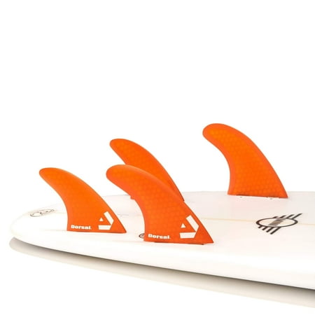 Dorsal Surfboard Fins Hexcore Quad Set (4) Honeycomb FCS Base