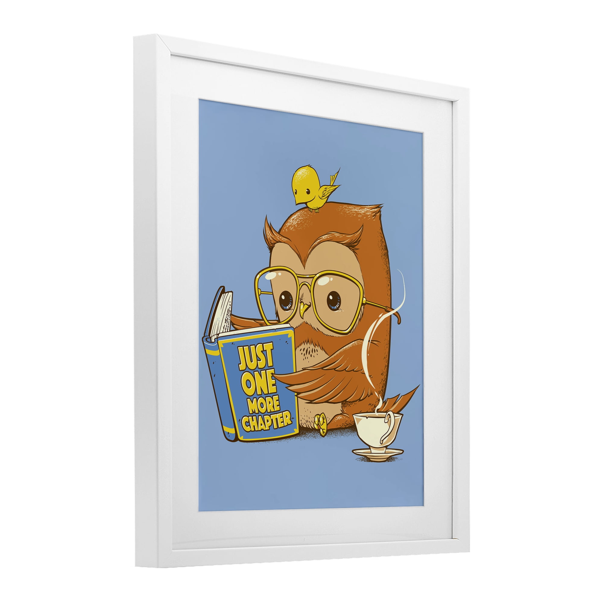 Stupell Industries One More Chapter Owl White Framed Print Under Glass, design by Tobe Fonseca