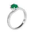 thumbnail image 3 of Mauli Jewels Engagement Rings for Women 0.95 Carat Oval Shape Emerald & Round White Diamond Gemstone Ring Prong-Setting 14K White Gold, 3 of 5