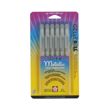 Sakura Gelly Roll Gel Pen, Opaque Metallic Silver, Bold Pt 6 Pack