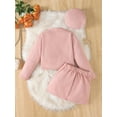 thumbnail image 4 of Mikrdoo Big Girls New Years Outfit Mandarin Collar Coat Buttons Skirts Beret Princess Skirt Set for Photo Shoot 7-8 Years,Pink, 4 of 10