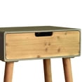 thumbnail image 4 of Wooden Side Table with Tapered Legs and Single Drawer, Gray and Brown- Saltoro Sherpi, 4 of 5