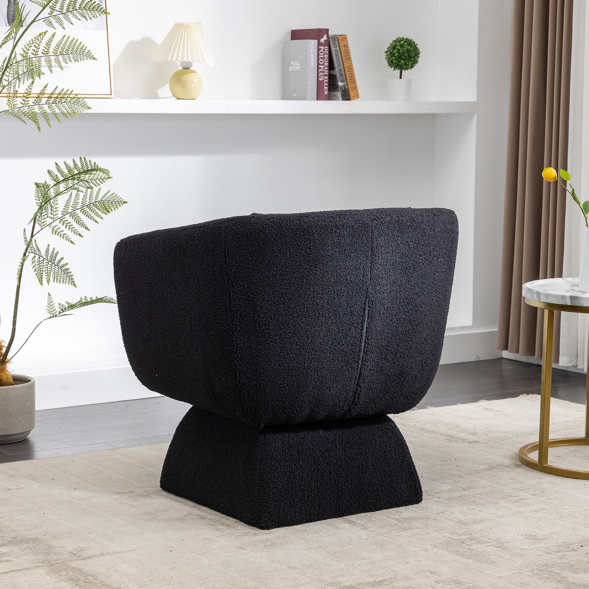 Kadyn 30.30"H Swivel Accent Chair, Single Sofa Chairs for Living Room, Black 360 Degree Armchair