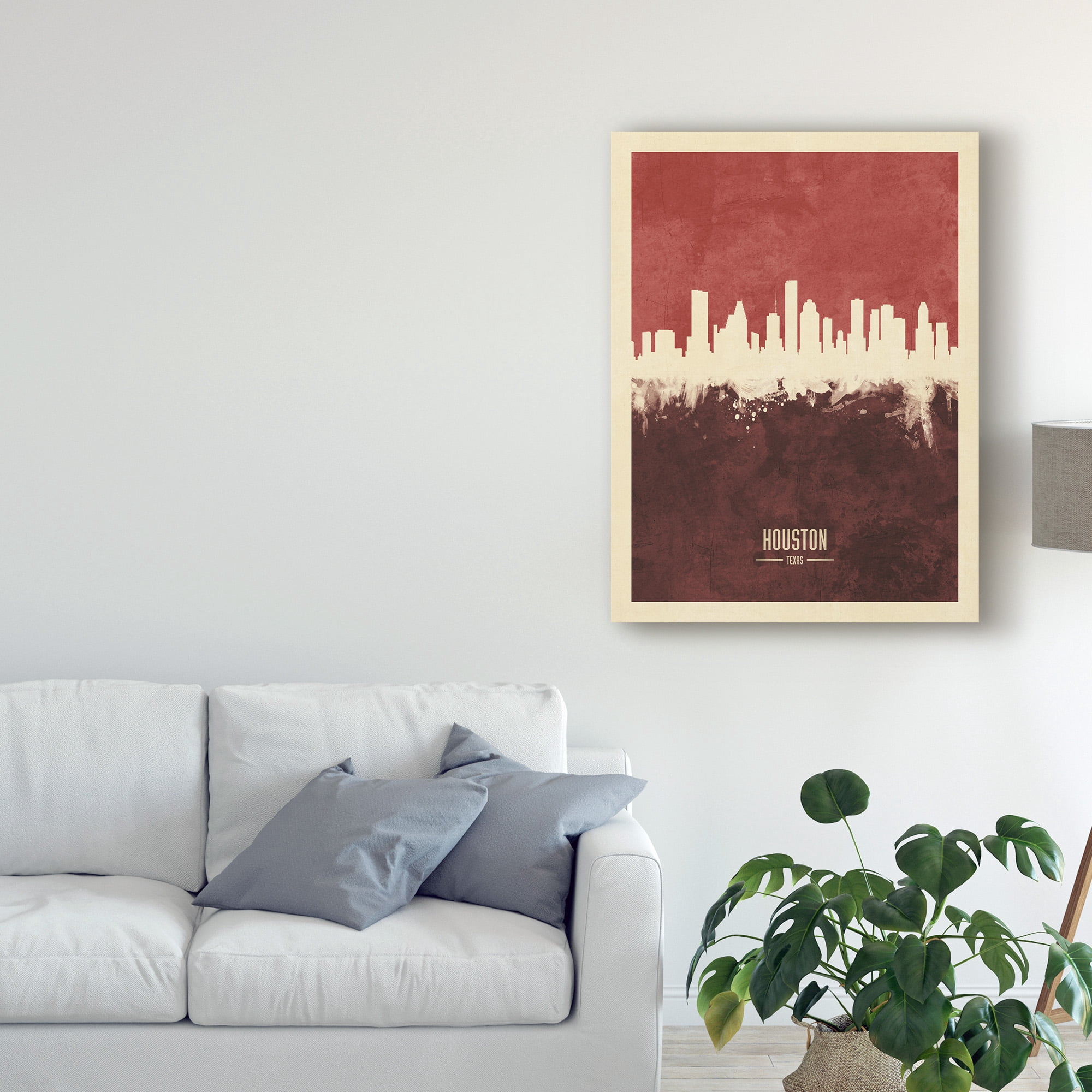 Trademark Fine Art 'Houston Texas Skyline Red II' Canvas Art by Michael Tompsett