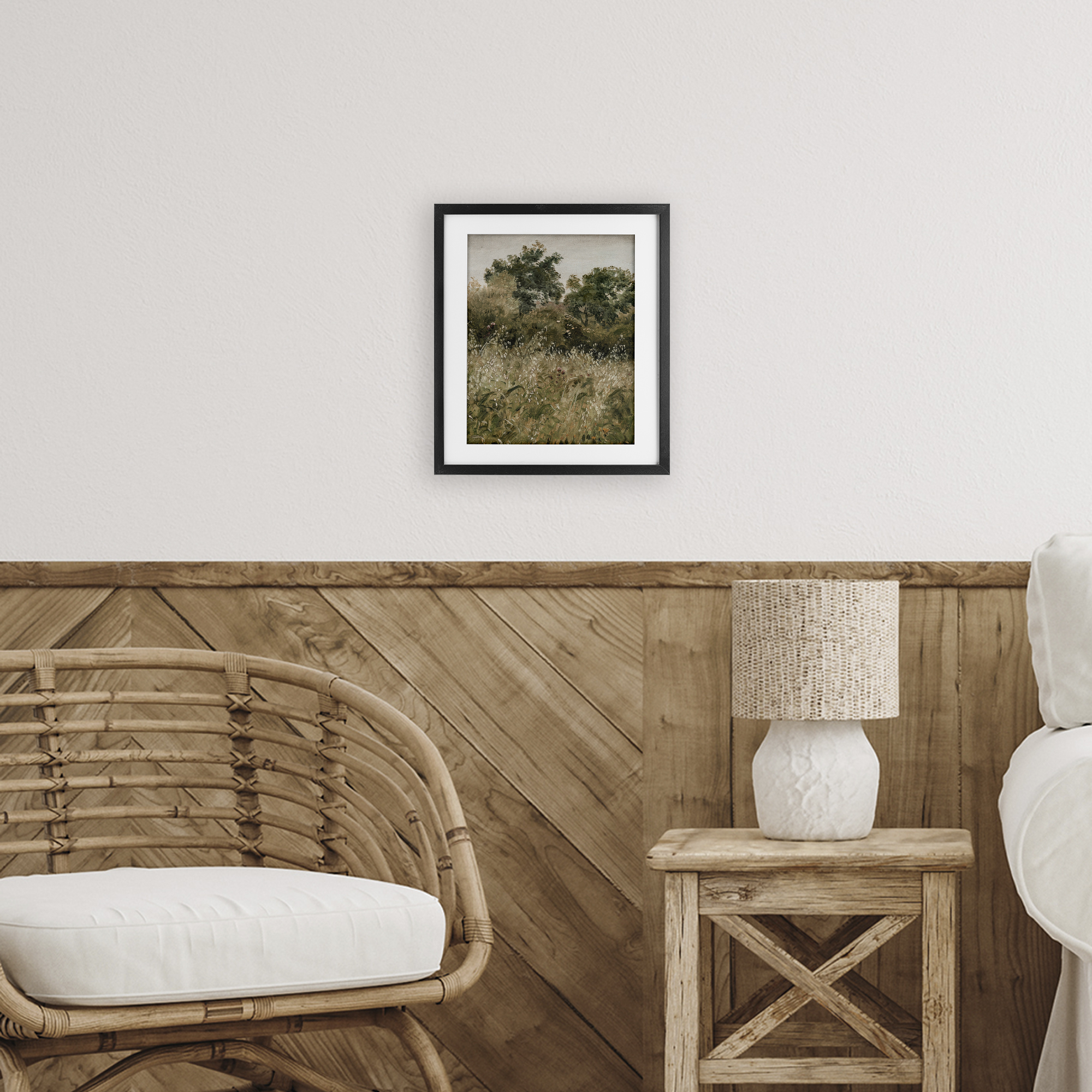 Dense Forest Thicket Black Framed Print Under Glass, design by Lettered and Lined