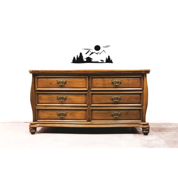 Custom Decals Nature Scenery Wall Art Size: 14 X 28 Inches Color: Black