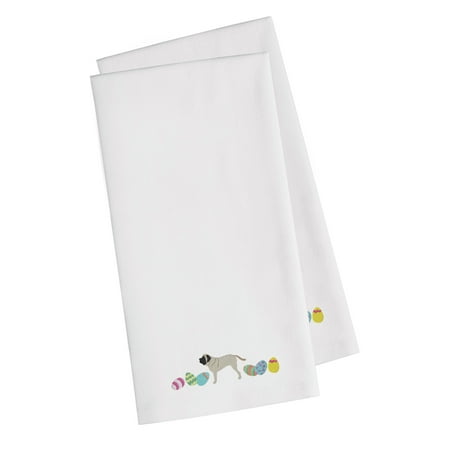 

Carolines Treasures CK1638WHTWE English Mastiff Easter White Embroidered Towel Set of 2 19 X 25 multicolor
