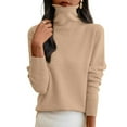thumbnail image 4 of Womens Tops Turtleneck Long Sleeve Pullover Casual Knitted Warm Cozy Top for Fall Winter 1Pc M Womens Long Sleeve Tops, 4 of 5