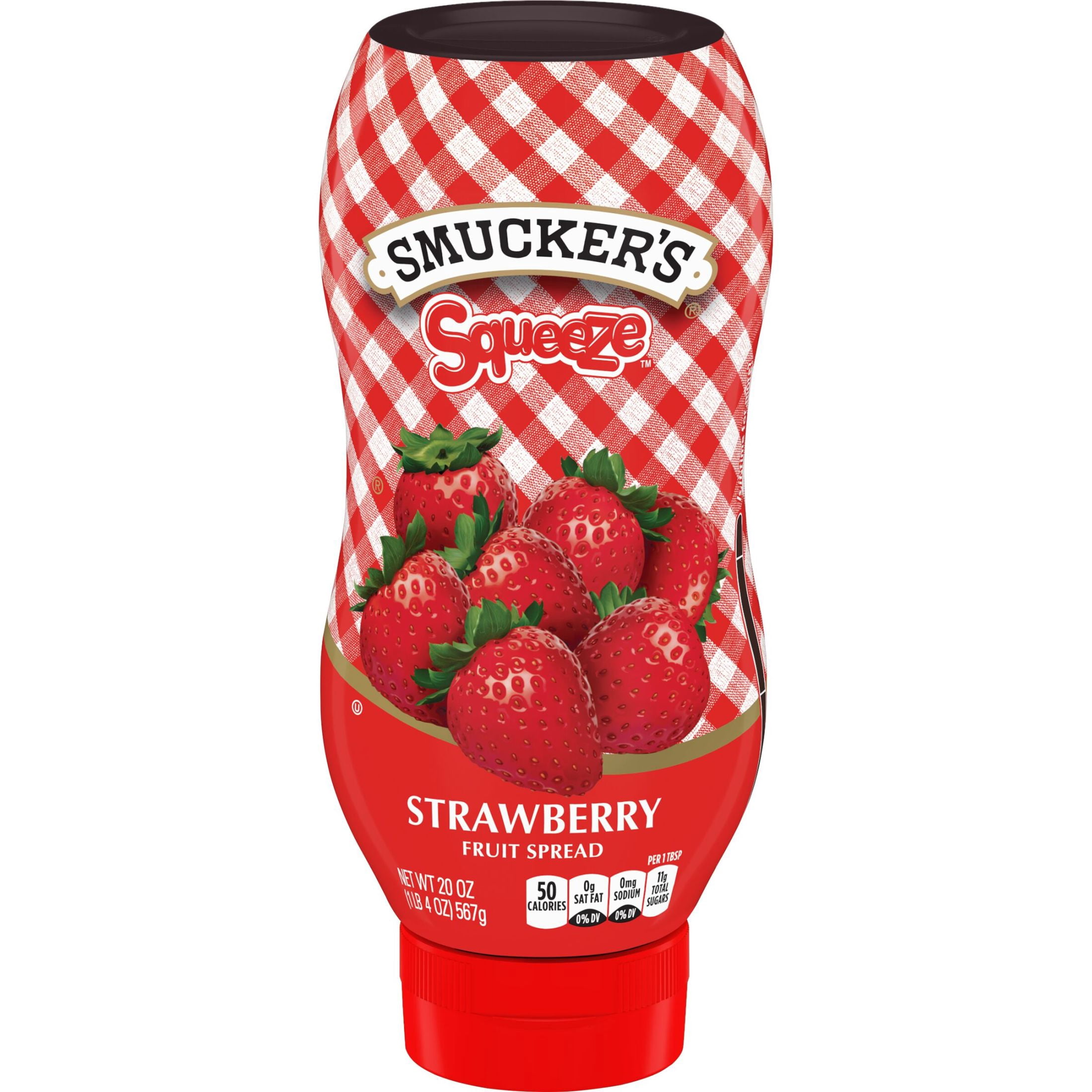 (12 pack) Smucker's Squeeze Strawberry Fruit Spread, 20 oz
