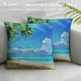 thumbnail image 3 of Autua Palm Trees Graphic Decorative Cushion Throw Pillow Cover for Home Couch Living Room Bed Sofa Zipper Closure Summer Pillow Case 1PC 24x24in, 3 of 5