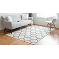 thumbnail image 2 of Unique Loom Trellis Decatur Rug Ivory/Gray 6' 4" x 9' Textured Trellis Traditional Flatweave Perfect For Living Room Bed Room Dining Room Office, 2 of 3