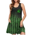 thumbnail image 5 of Kmdttou Women Summer Casual Short Sleeve Dresses St. Patrick's Day Casual Plus-size Sleeveless Crew Neck Short Dress with Pockets (Size:S-2XL), 5 of 5