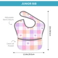 thumbnail image 4 of Bingfone Mess-Proof Baby Bib - Waterproof Bib For Baby Boy Or Girl With Food Catcher Pocket, Unisex-Heart Buffalo Plaid, 4 of 8