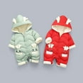 thumbnail image 3 of KYAIGUO Baby Girls Snowsuit 6-24 Months Infant Boys down Jacket Hooded Romper Jumpsuit Onesies Winter Thicken Bodysuit Outwear, 3 of 9
