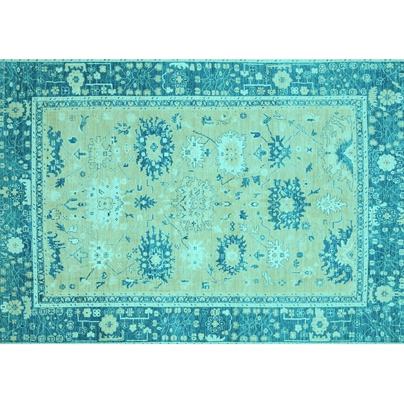 Ahgly Company Indoor Rectangle Oriental Light Blue Traditional Area Rugs, 5' x 8'